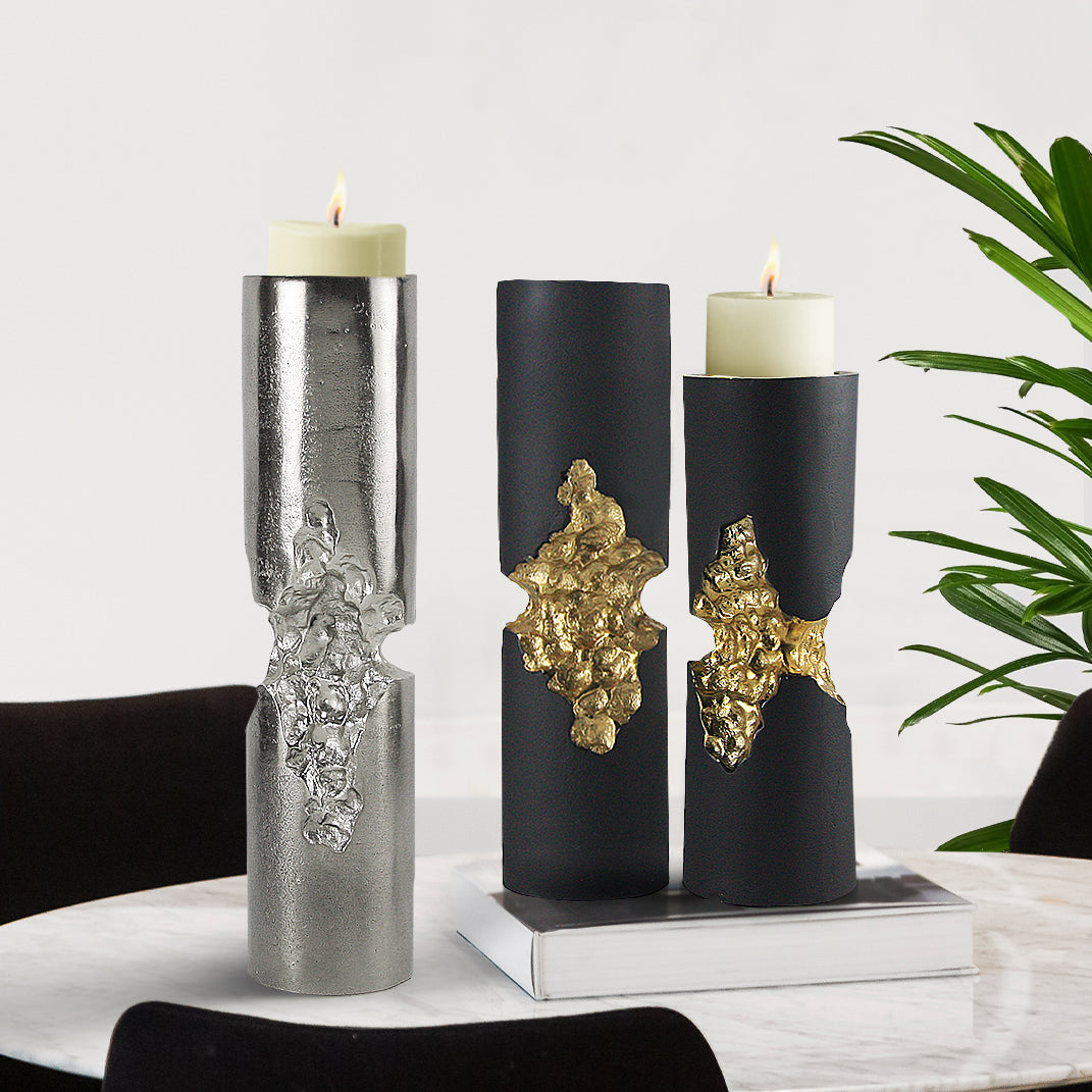Galore Home Molten portacandela Piccolo Nichel effetto lava
