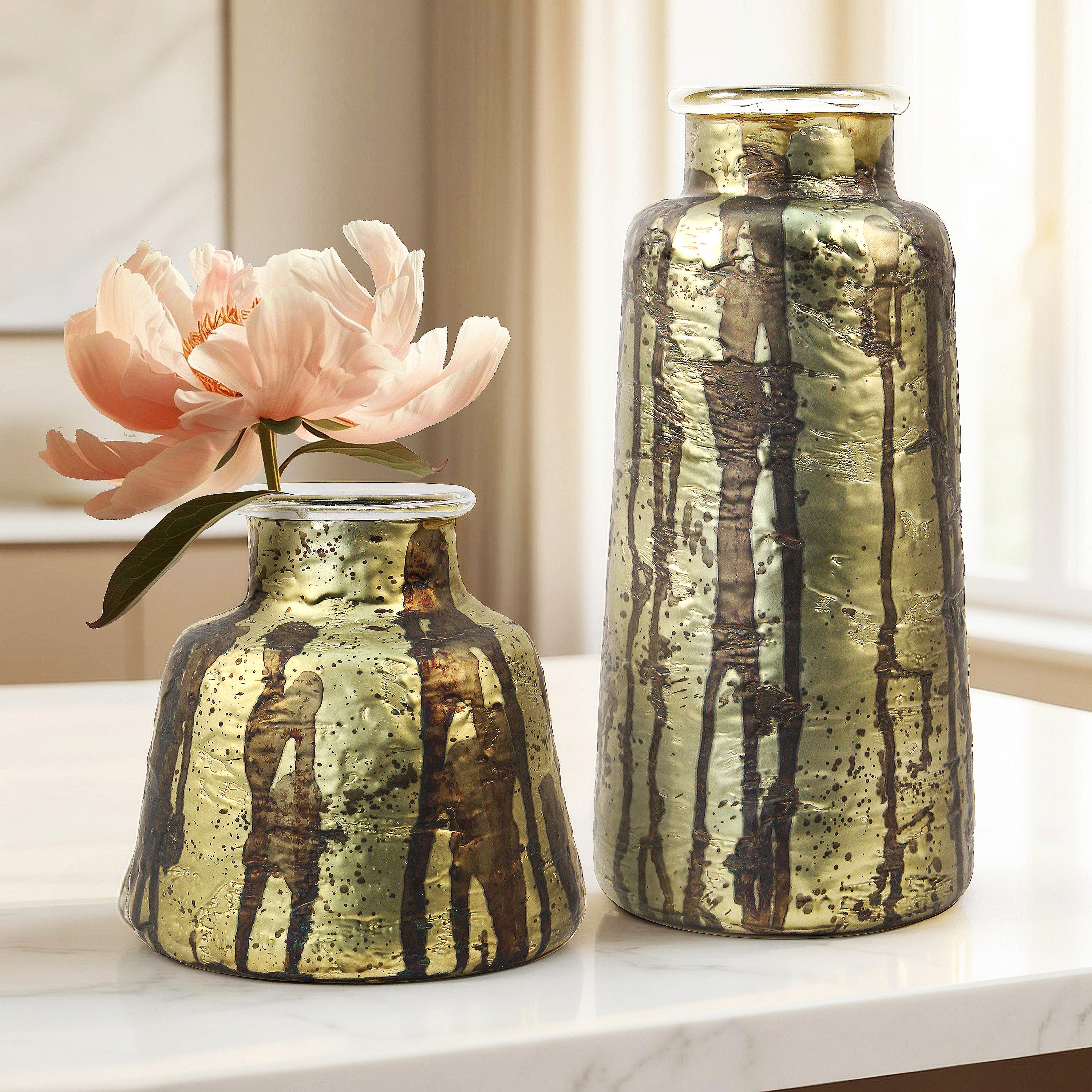 Galore Home Vintage Mason Jar vaso vetro oro alto
