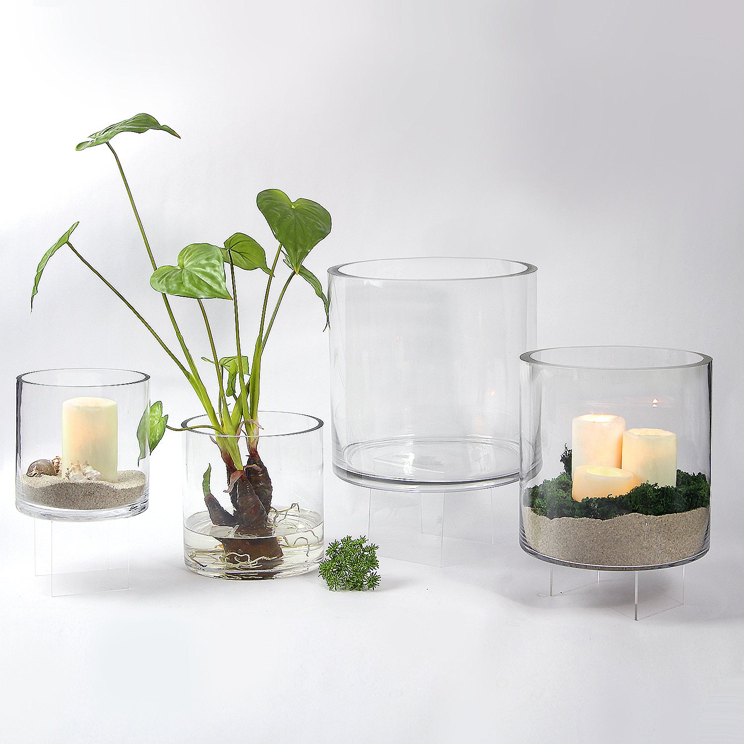 Galore Home U9389 vaso cilindro vetro 18 cm set 12 pezzi