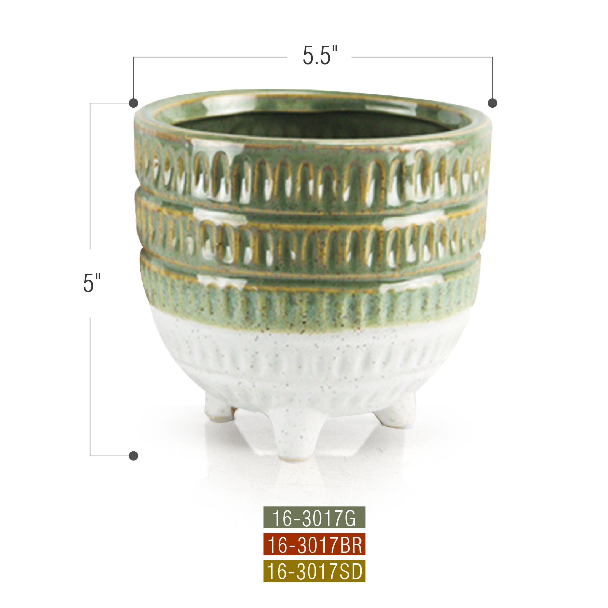 Galore Home Bohemian portavasi ceramica sabbia set 3 pezzi