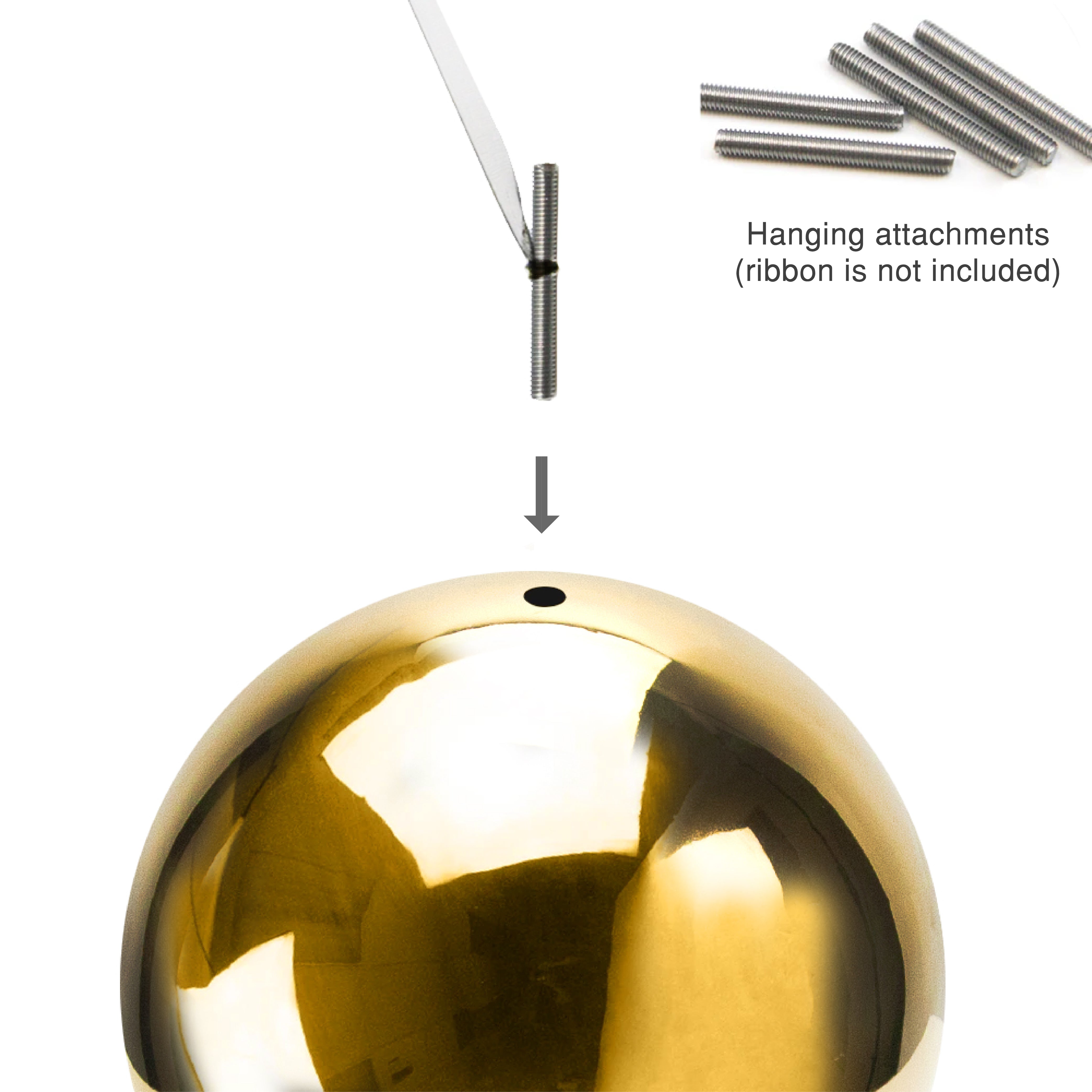Galore Home Ball sfera argento set 2 acciaio 15 cm