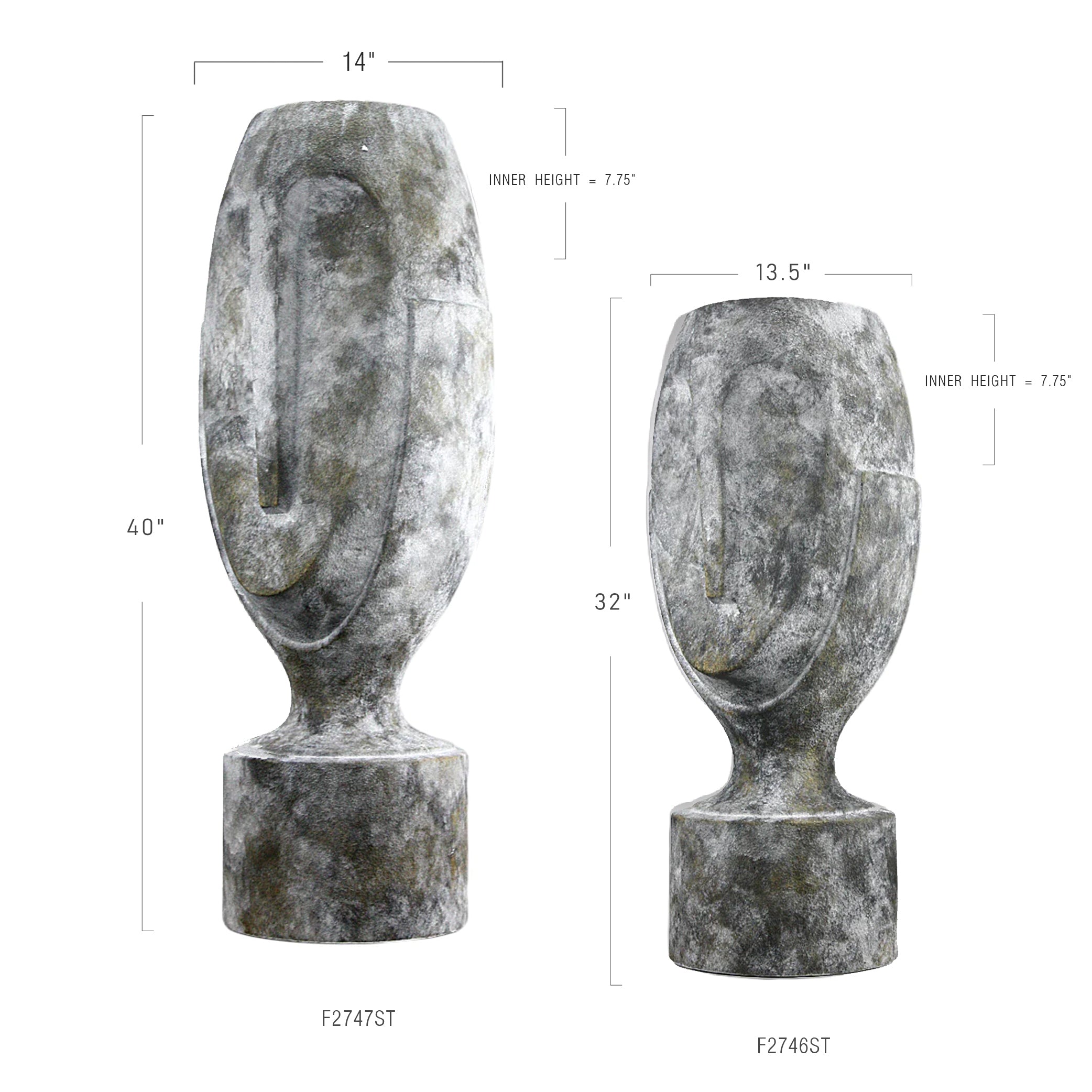 Galore Home Stoic Face vaso scultura Large bianco