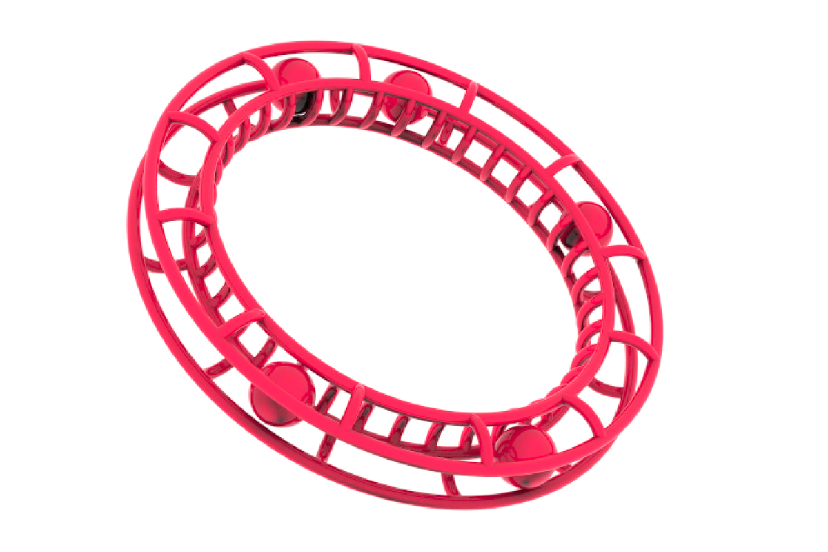 Cyrcus Rollercoaster bracciale nylon nero stampa 3D