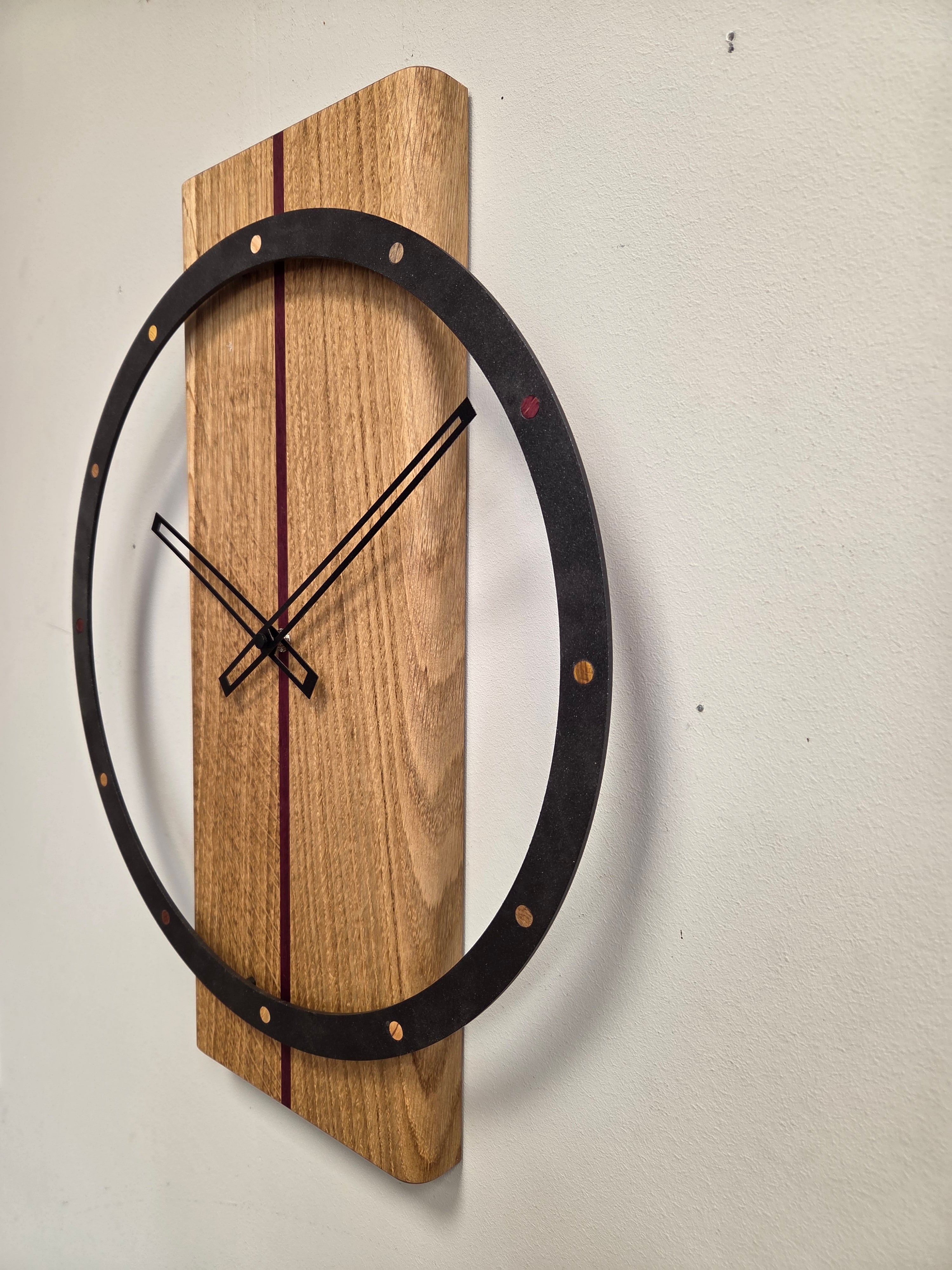 Il nido del picchio orologio muro rovere acciaio 60cm