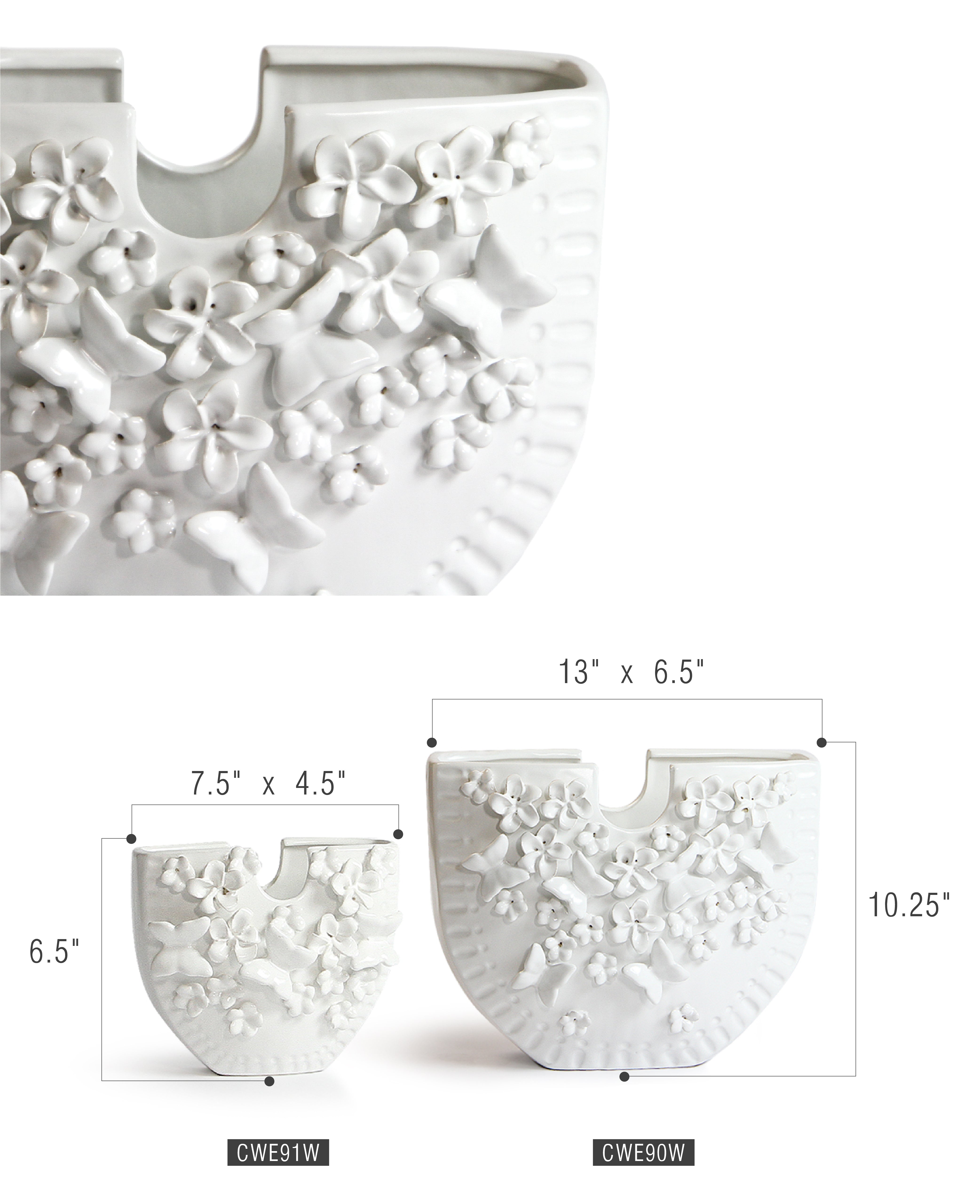 Galore Home Vogue vaso ceramica bianco S