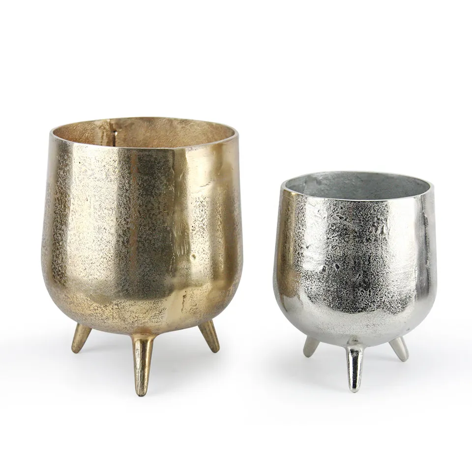 Galore Home Tripod vaso metallo oro treppiede grande