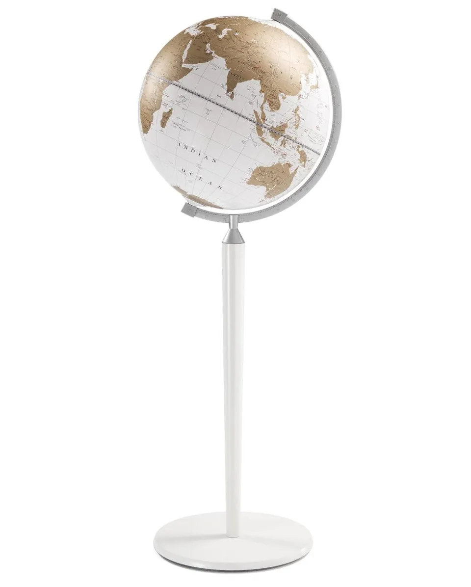 Zoffoli Vasco da Gama All White mappamondo da terra 43x43x115 cm