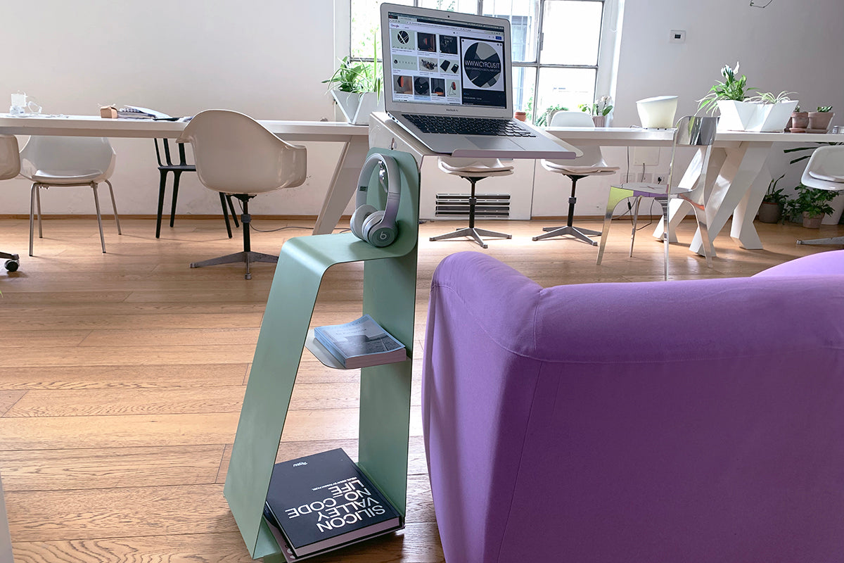 Cyrcus Design Servoletto comodino beige verde acciaio