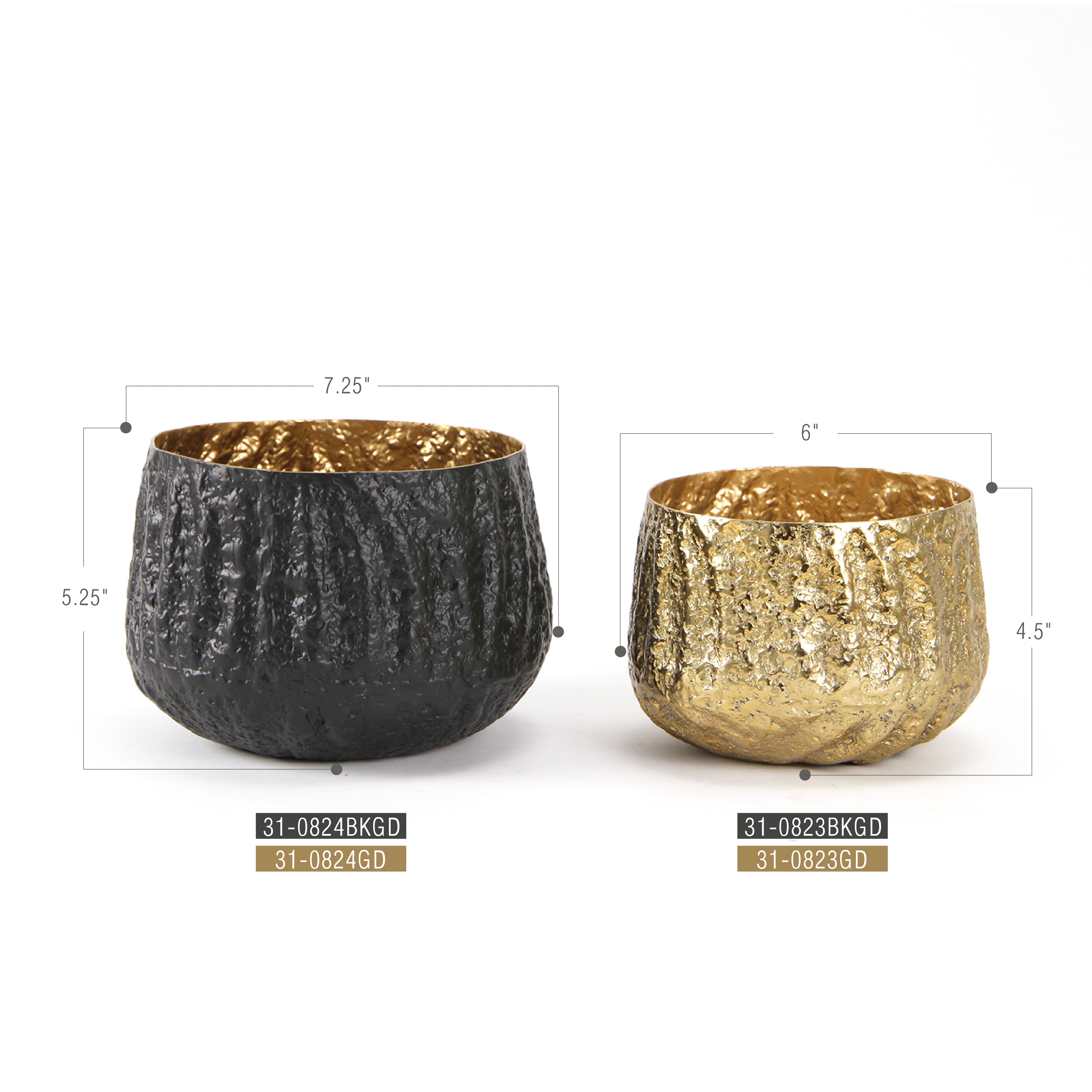 Galore Home Crushed vaso alluminio oro 11 cm