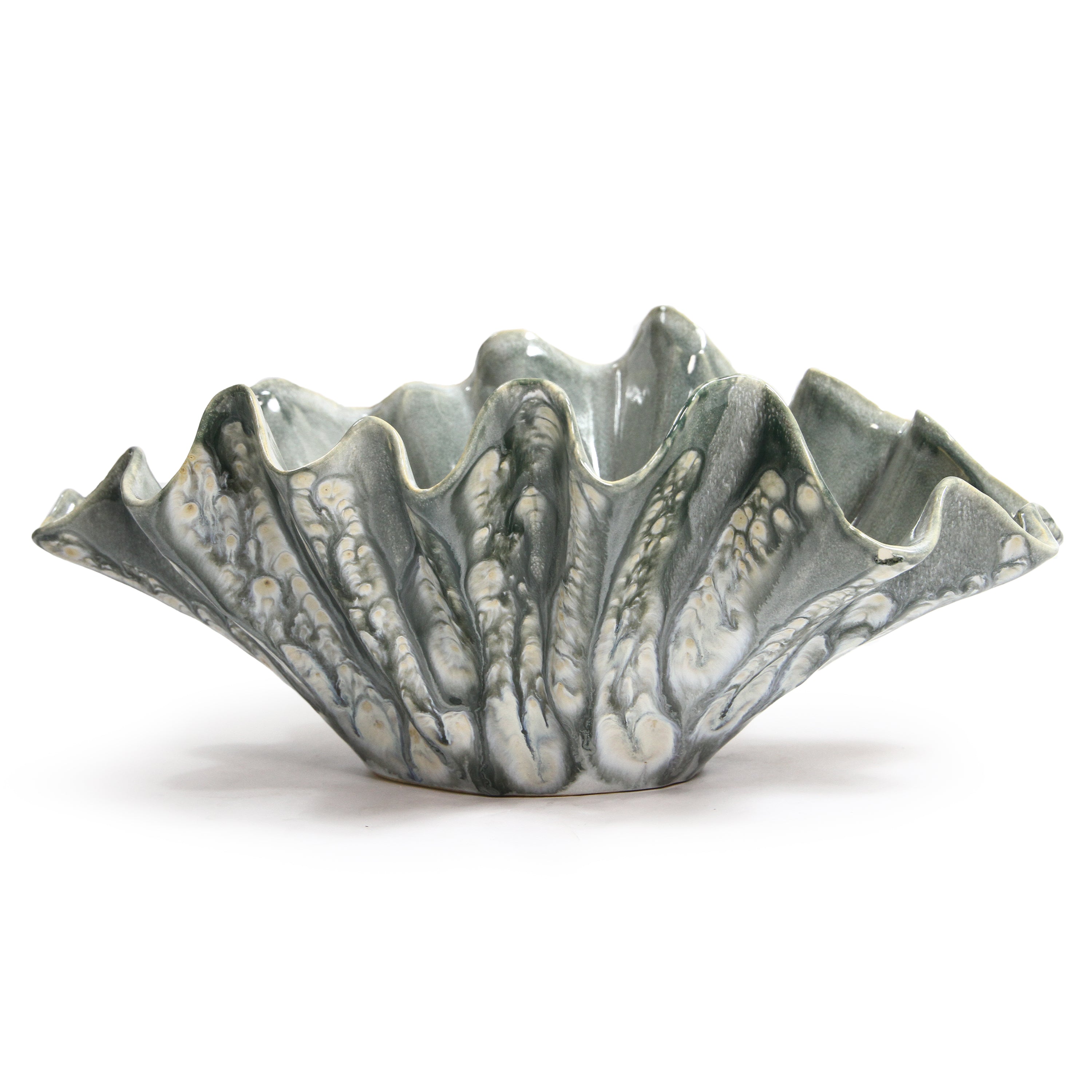 Galore Home Pearl Embrace fioriera ceramica grigia large conchiglia