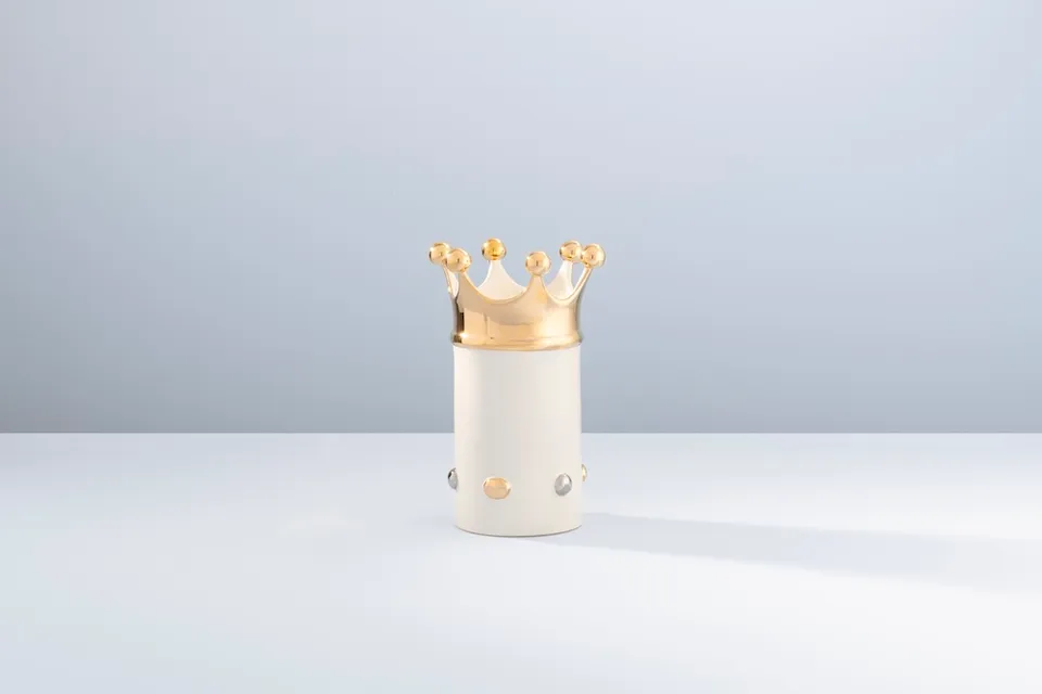 Ceramica Gatti 1928 Queen Maria corona ceramica oro platino