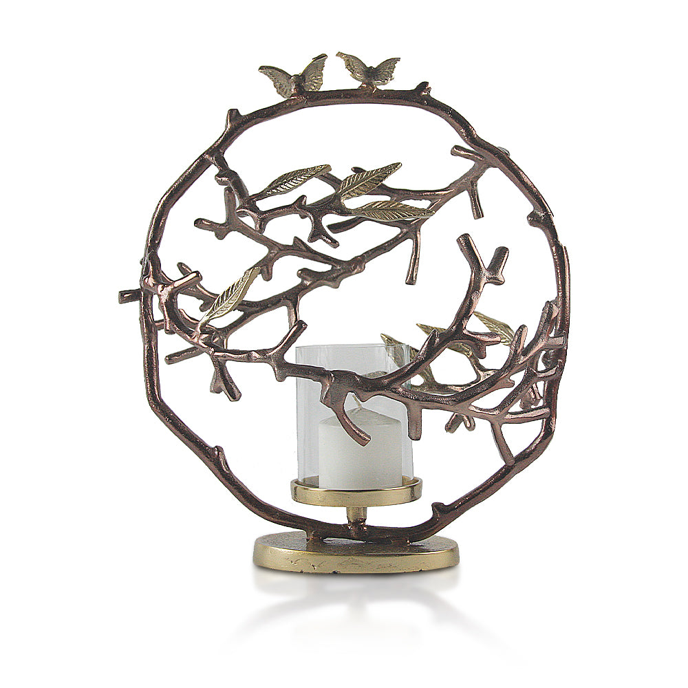 Galore Home Coronet portacandele vetro bronzo oro