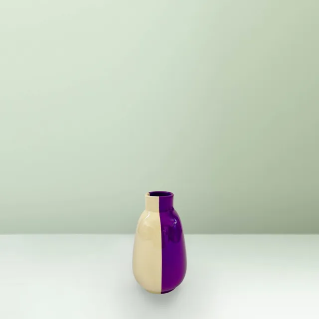 Ceramica Gatti 1928 Motor Valley MV26 vaso ceramica giallo viola