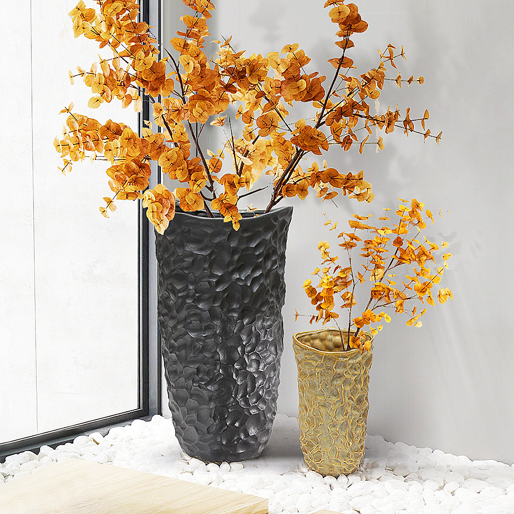 Galore Home Urbane Vaso Ceramica Nero Large Testurizzato