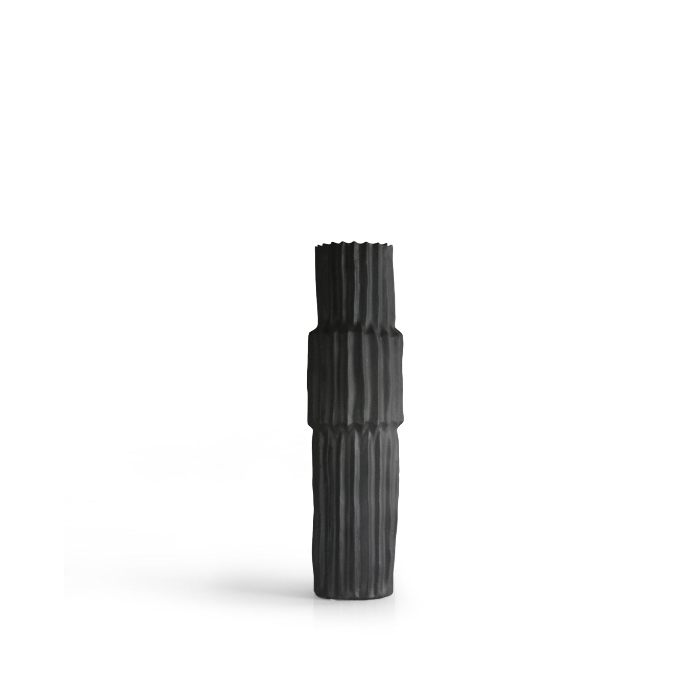 Galore Home Fluted vaso pavimento ceramica nero grande