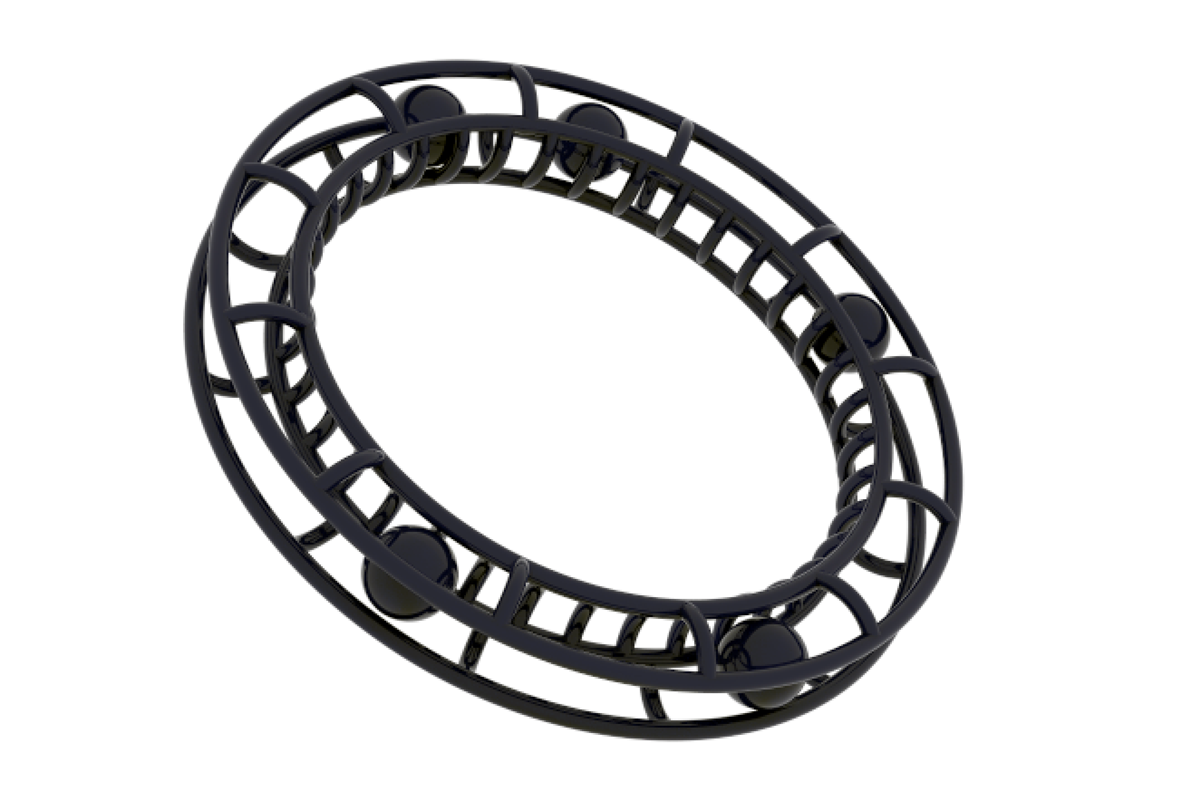 Cyrcus Rollercoaster bracciale nylon nero stampa 3D