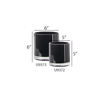Galore Home vaso vetro cilindro nero 50 cm U9337
