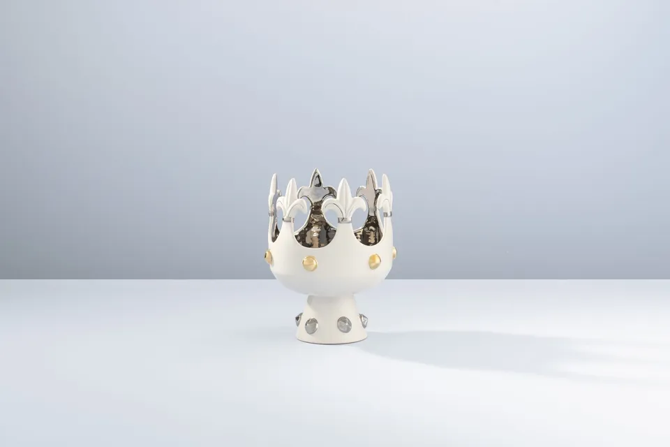 Ceramica Gatti 1928 Queen LC001P corona maiolica oro platino