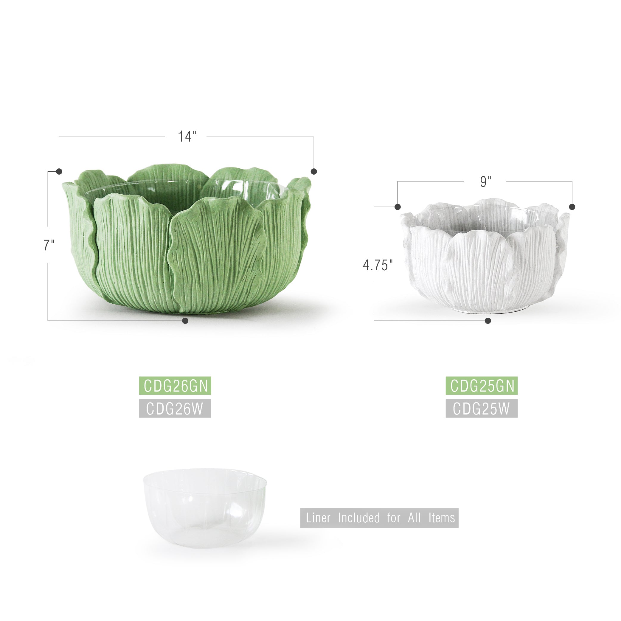 Galore Home Leaf Reverie CDG26 vaso ceramica verde large