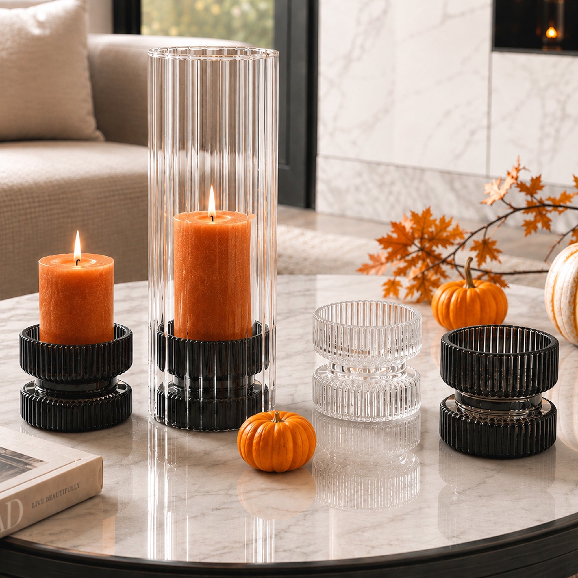 Galore Home U9979 paralume vetro pieghettato set 6