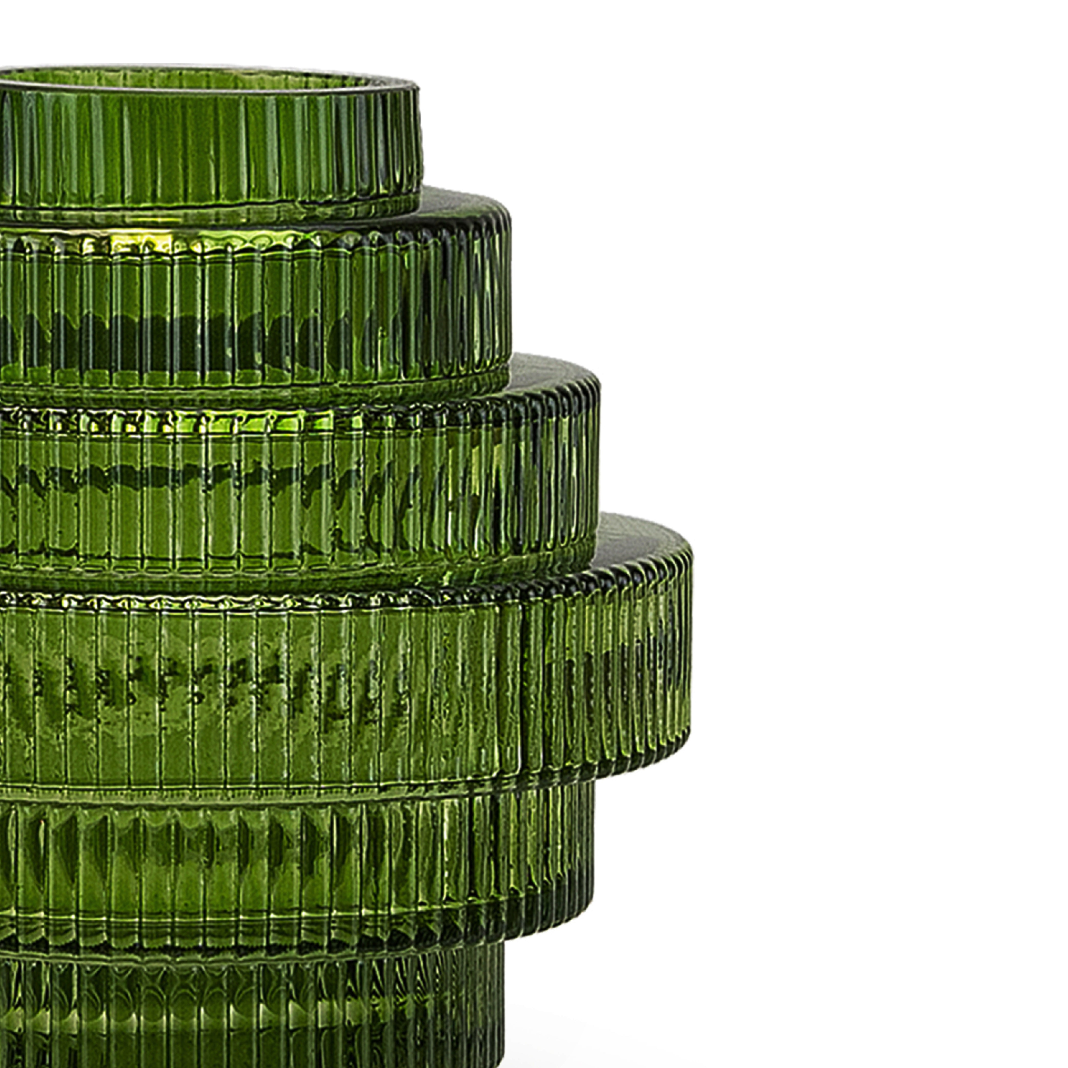 Galore Home Layered Glass vaso vetro grande verde