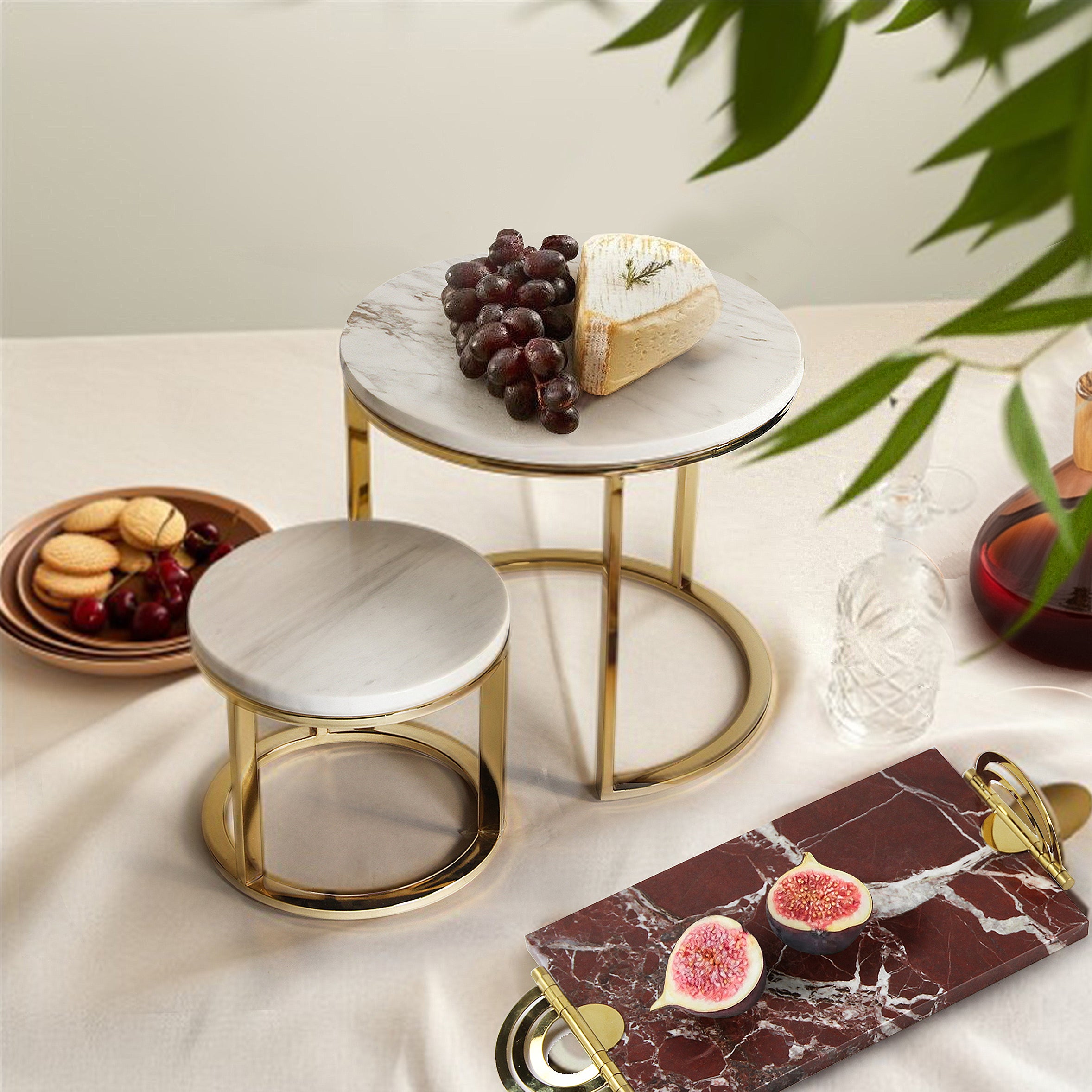 Galore Home Marble Alzata Marmo Set 2 Pezzi