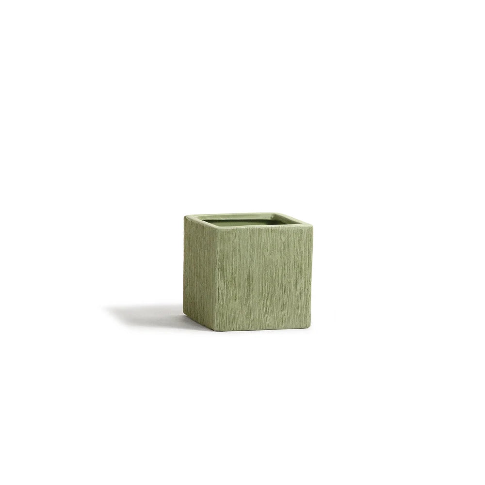 Galore Home Etched Green Portavaso Cubo Verde CPR49 14 cm