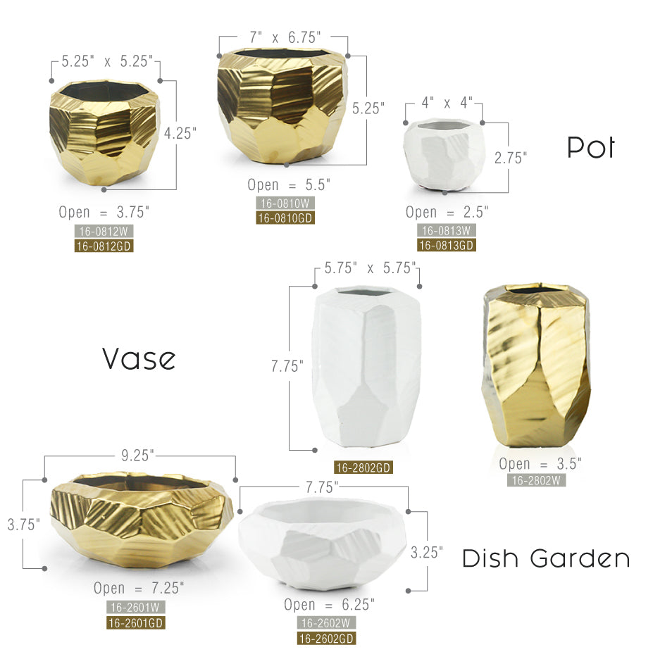 Galore Home Gloss vaso ceramica oro lucido
