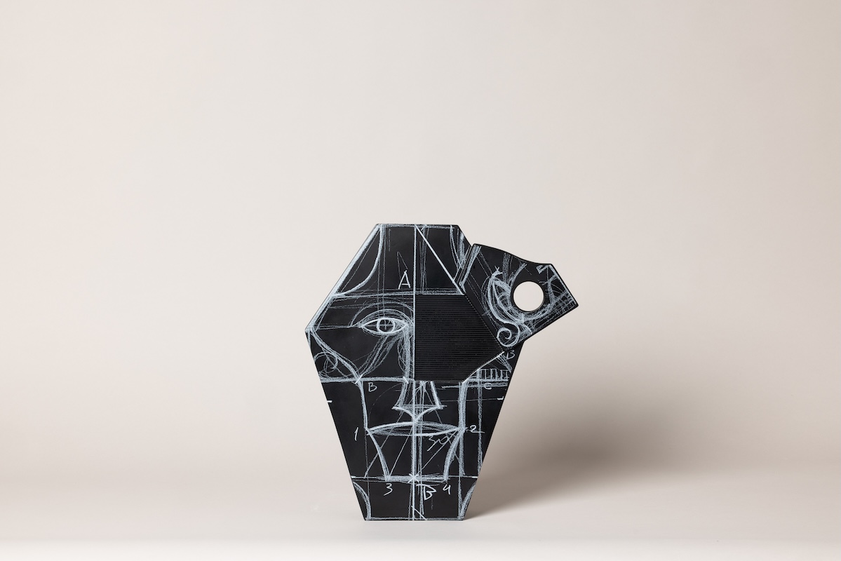 Ceramica Gatti 1928 Mimmo Paladino MP90 Ulisse vaso nero
