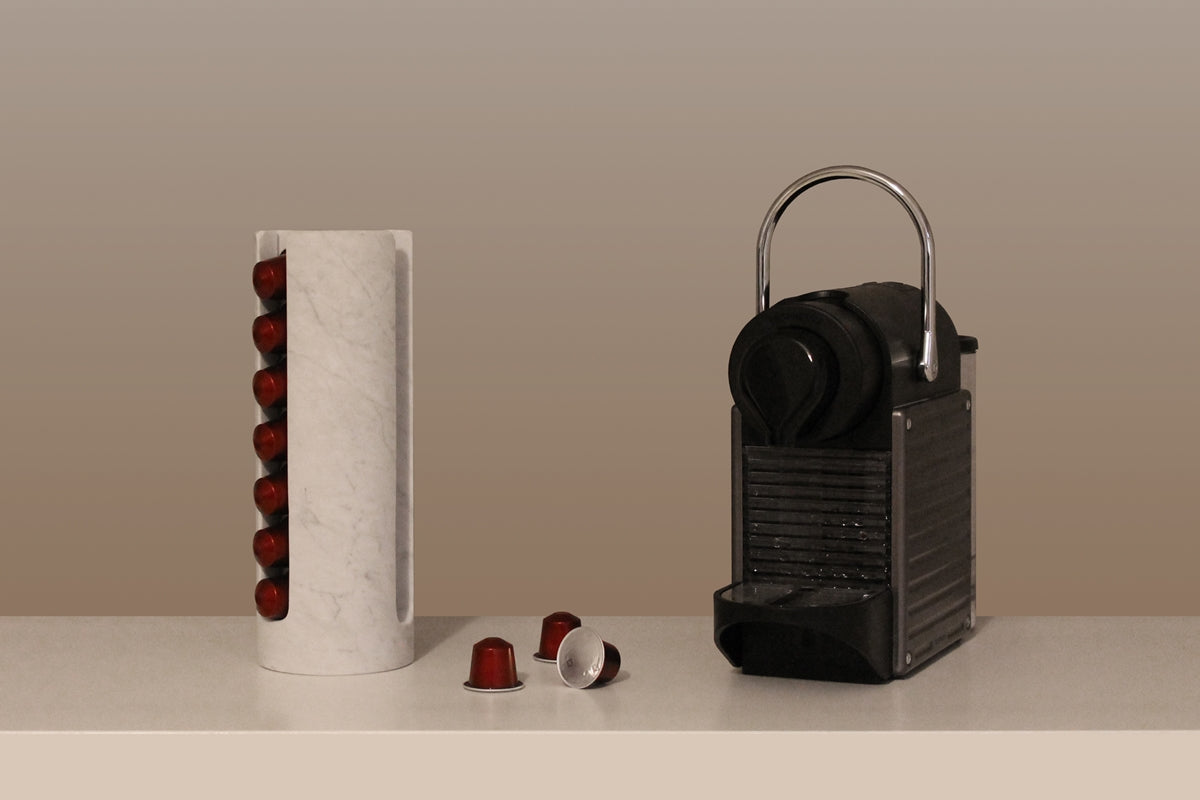 Cyrcus Design Calotta portacapsule marmo di Carrara 26 cm