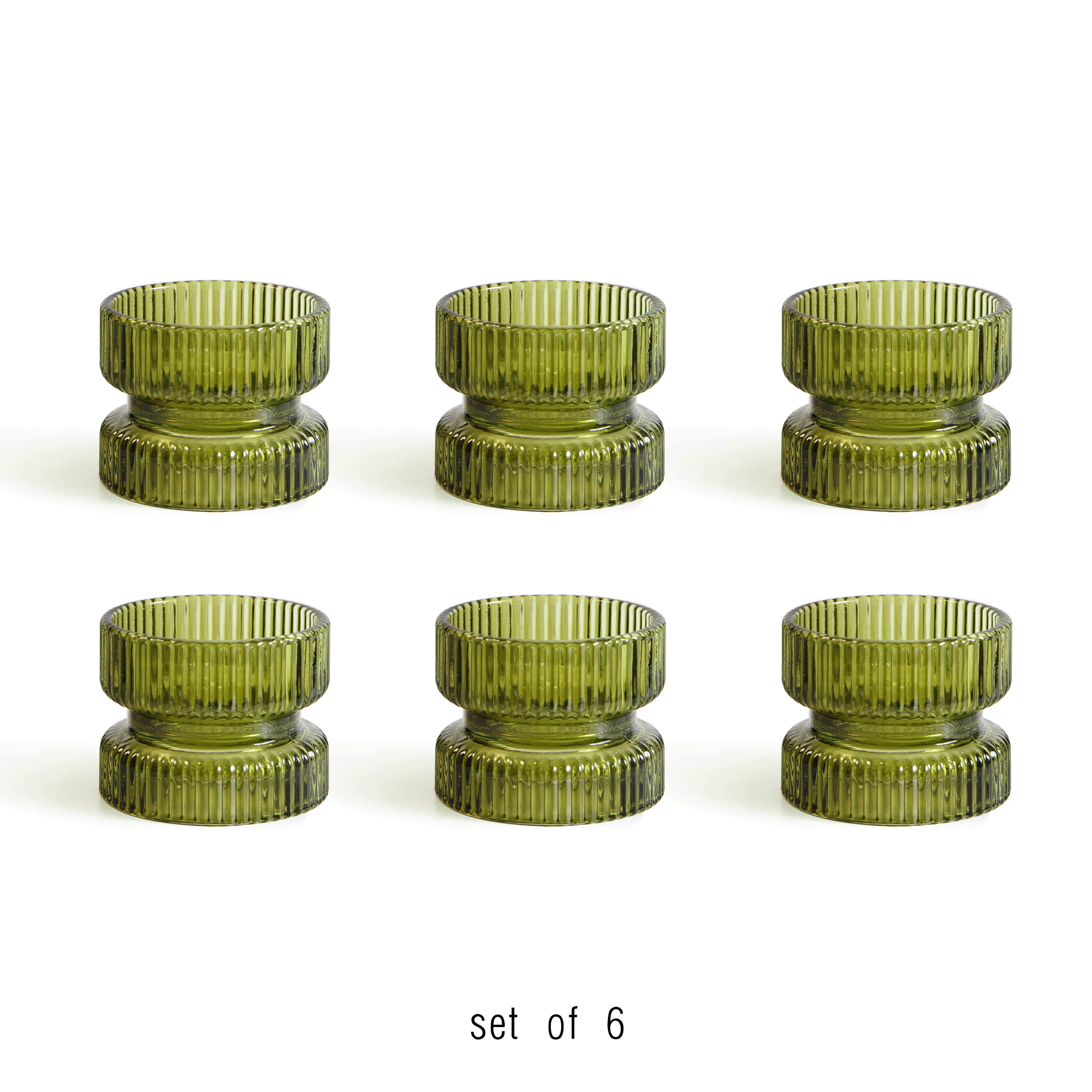 Galore Home Glass portacandele vetro set 6 trasparente