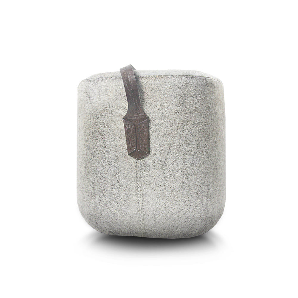 Galore Home Heather pouf pelle grigia pelo 38cm