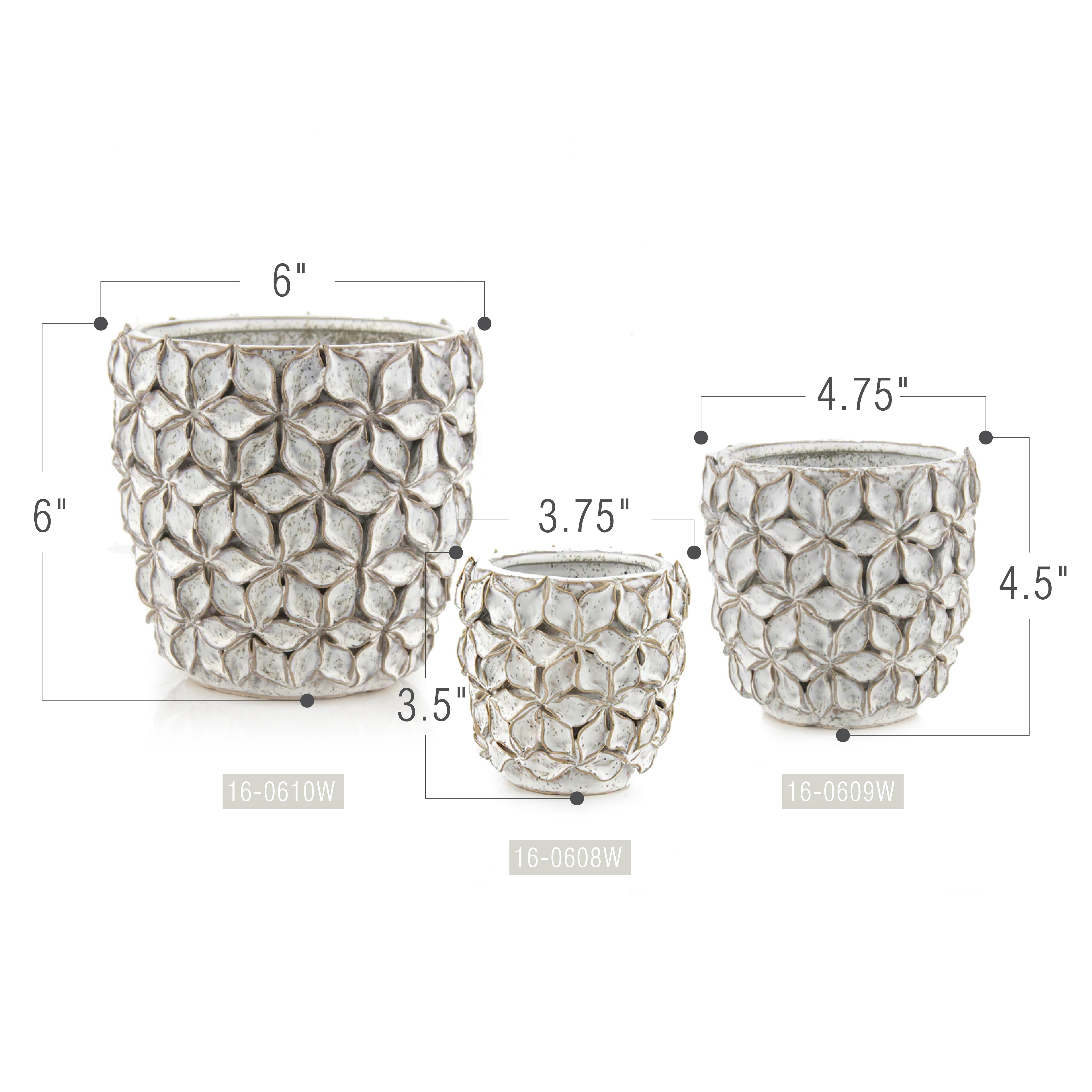 Galore Home Lotus vaso ceramica bianco piccolo loto