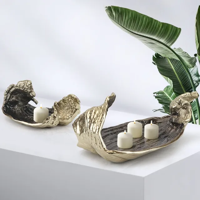 Galore Home Metal Platter vassoio scultura bronzo