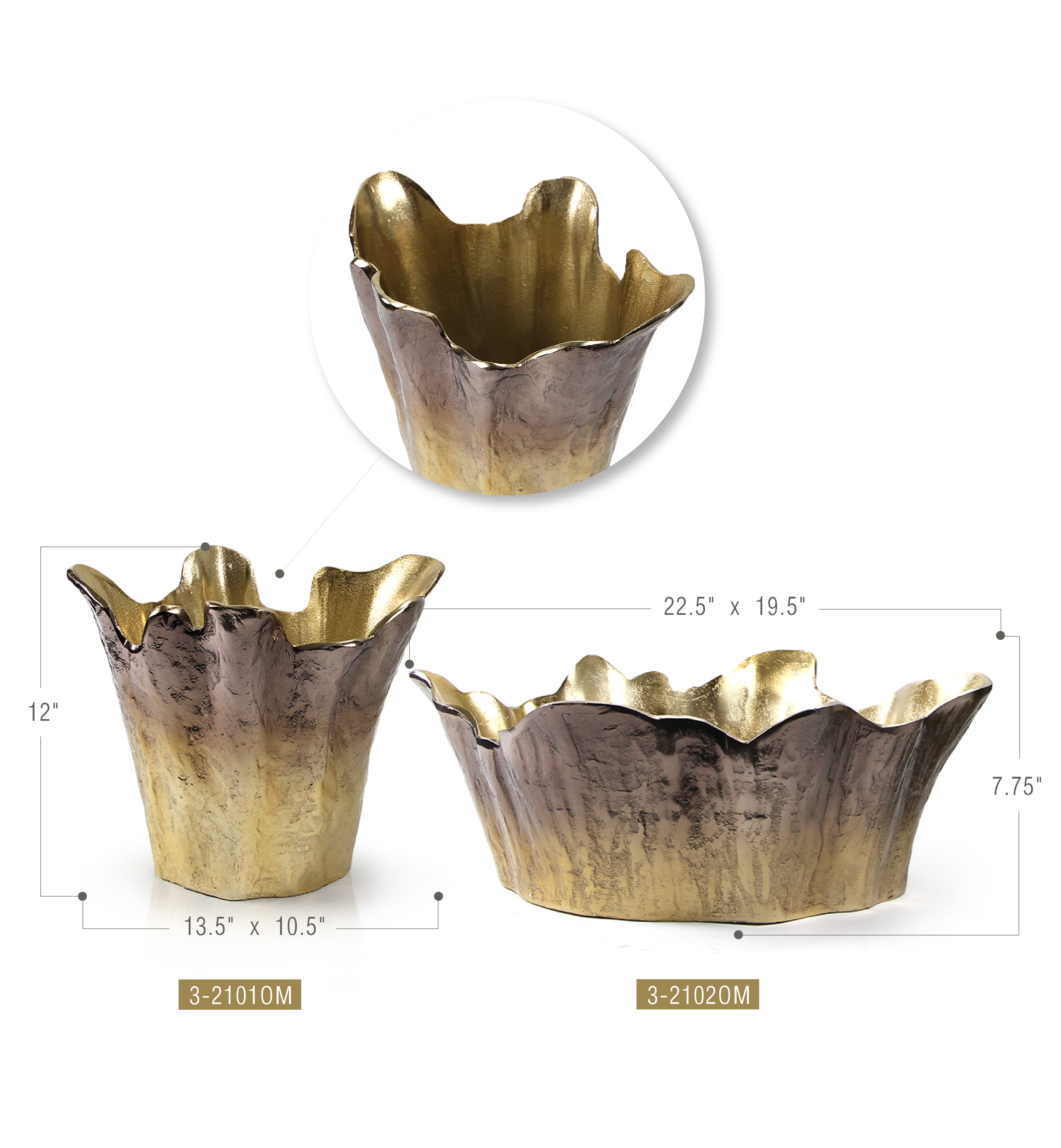 Galore Home Crown secchiello ghiaccio Ice Bucket alluminio