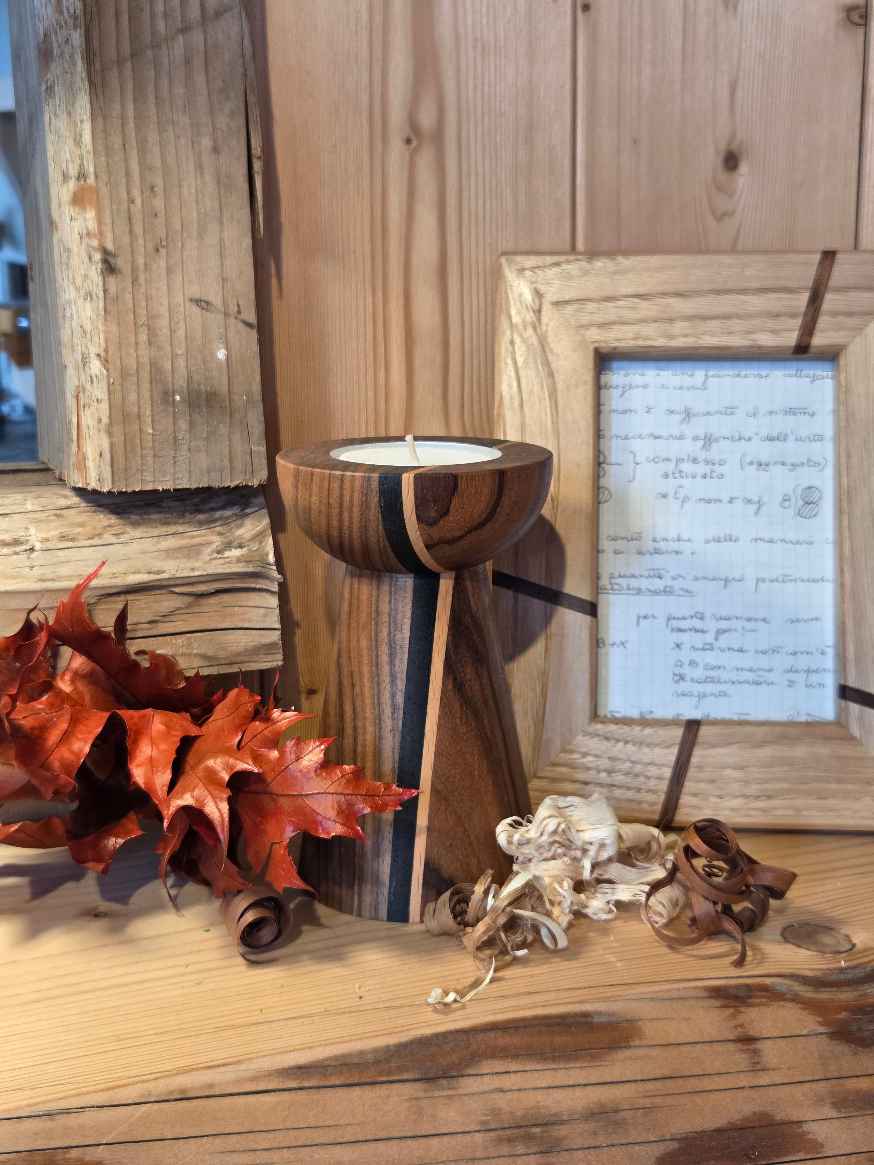Il Nido del Picchio Essenze di Luce portacandela legno 18 cm