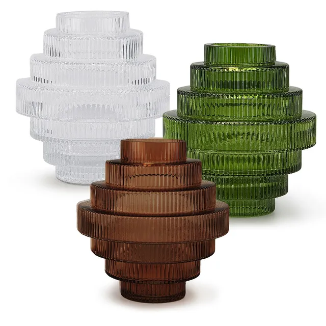 Galore Home Layered Glass vaso vetro grande verde