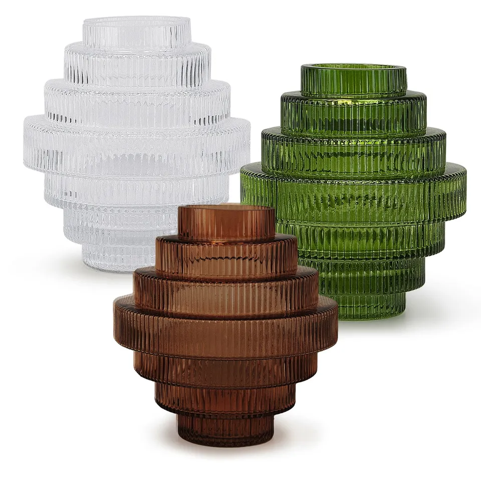 Galore Home Layered Glass vaso vetro grande verde