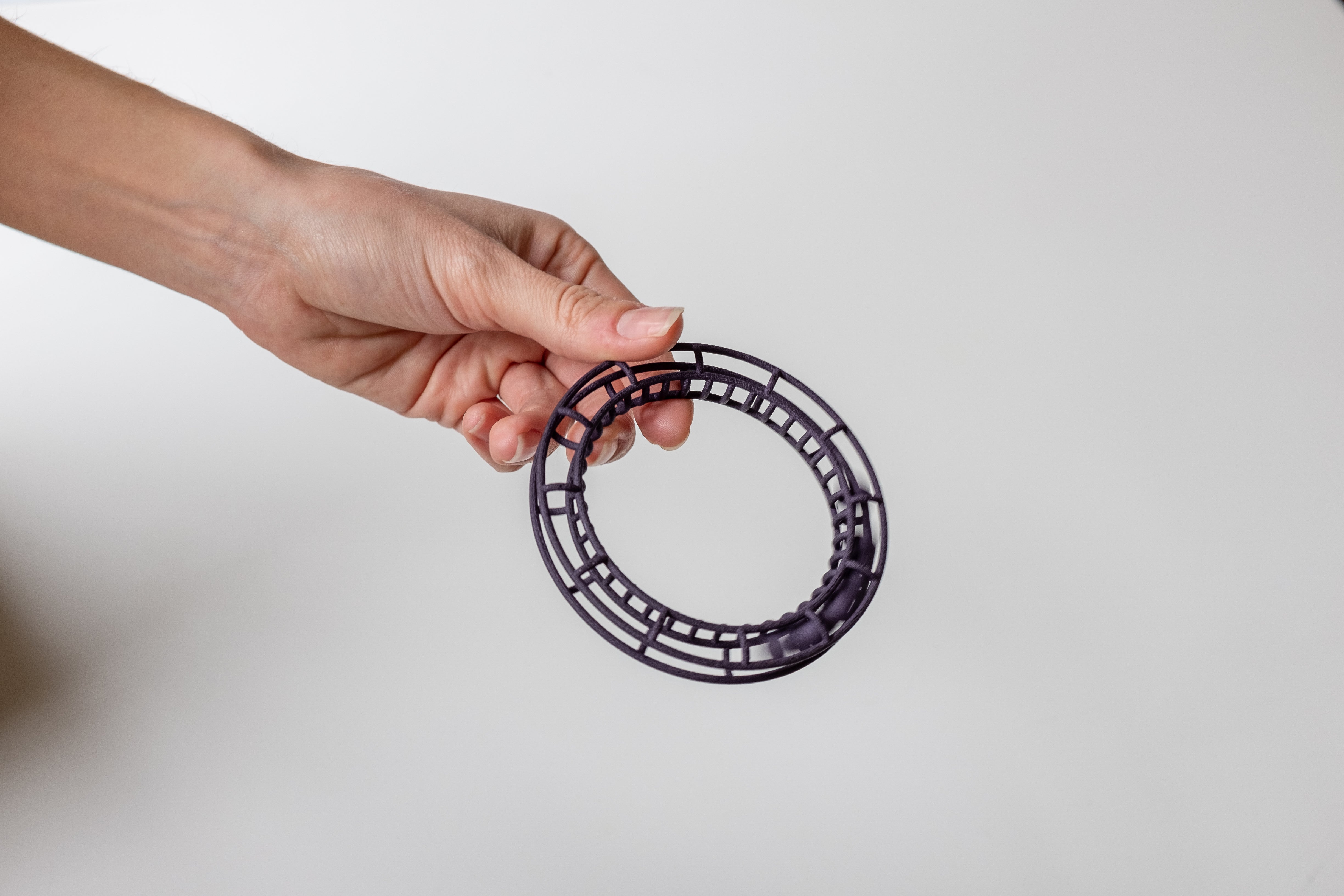 Cyrcus Rollercoaster bracciale nylon nero stampa 3D