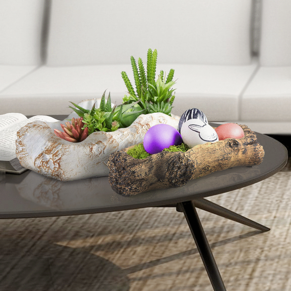 Galore Home Ceramic Log Fioriera Ceramica Tronco Bianca