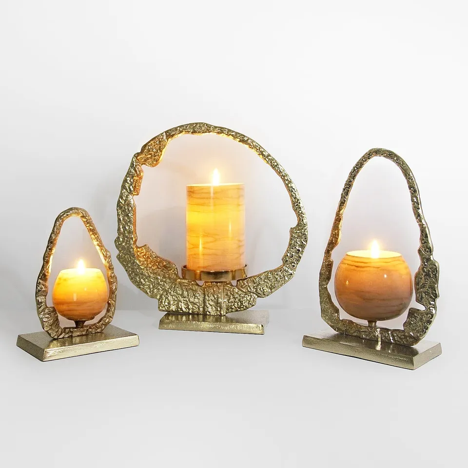 Galore Home Gilded Halo portacandele oro small