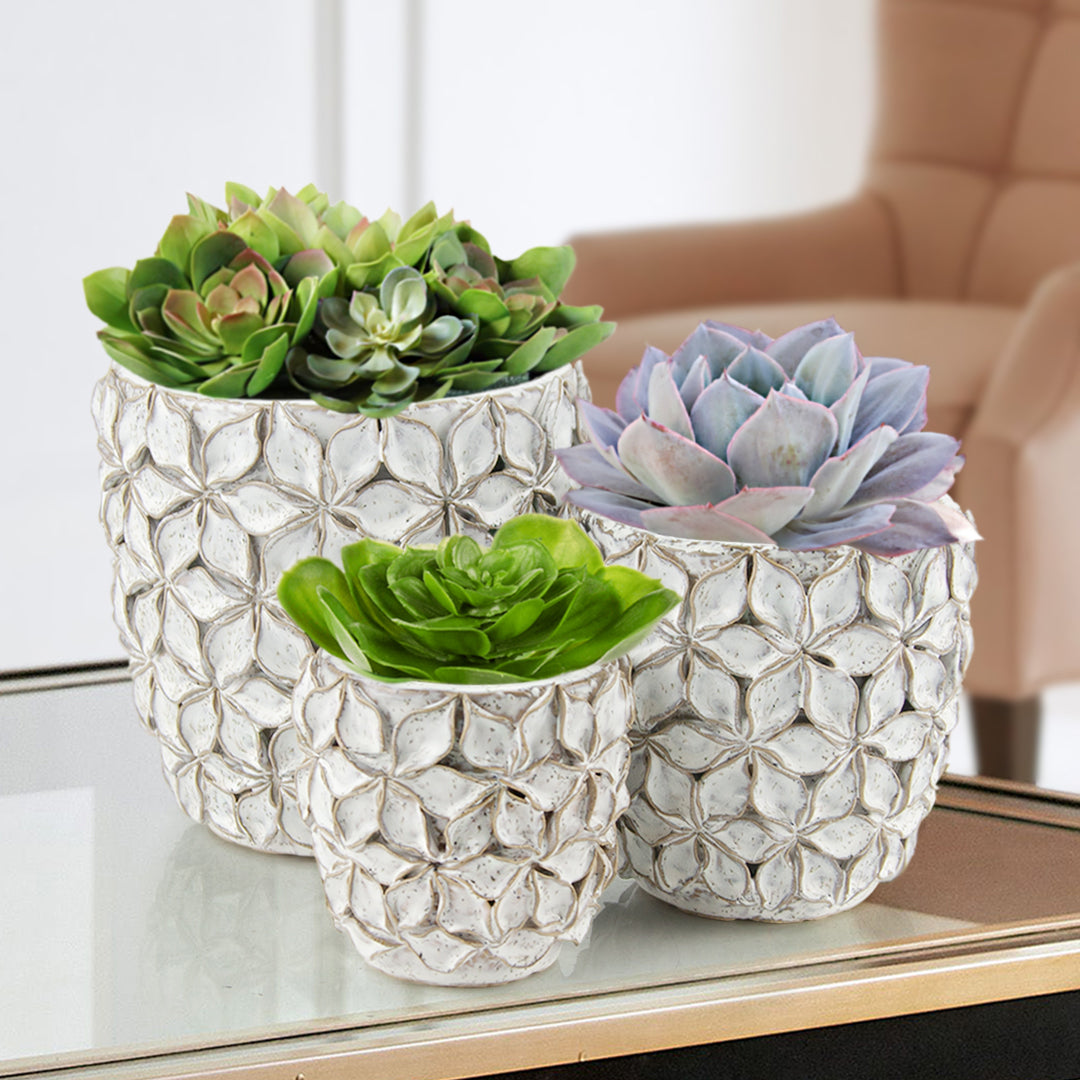 Galore Home Lotus vaso ceramica bianco piccolo loto