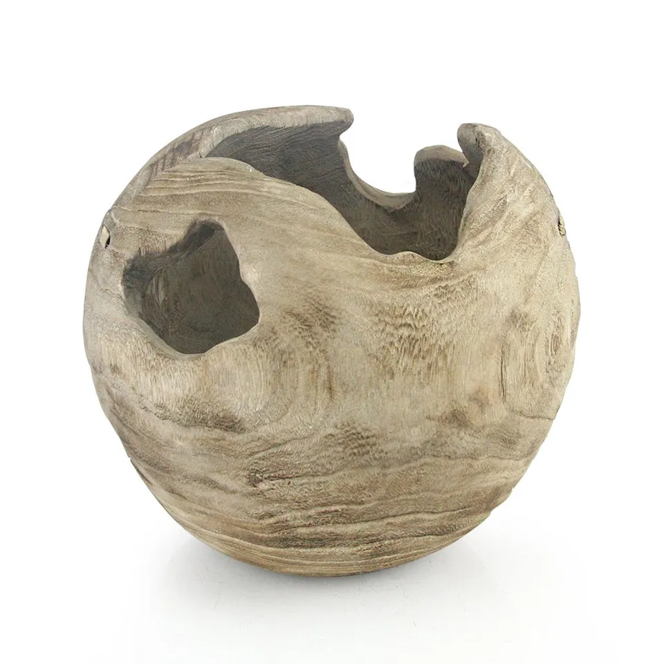 Galore Home Spheric vaso legno naturale 26cm