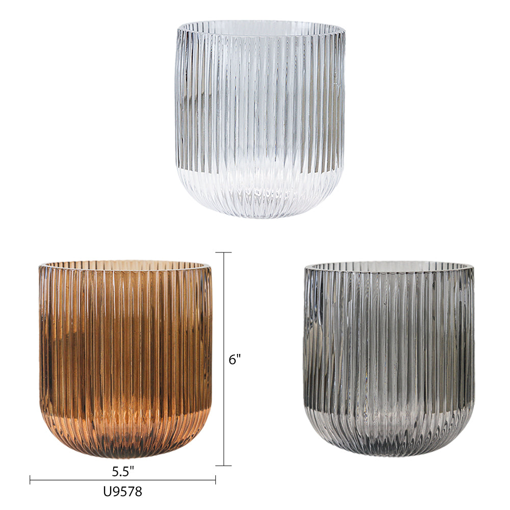 Galore Home Glass Stripe vasi vetro trasparente 12 pezzi