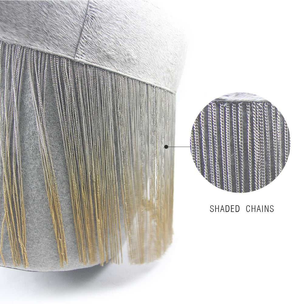 Galore Home Gatsby pouf pelle con catene