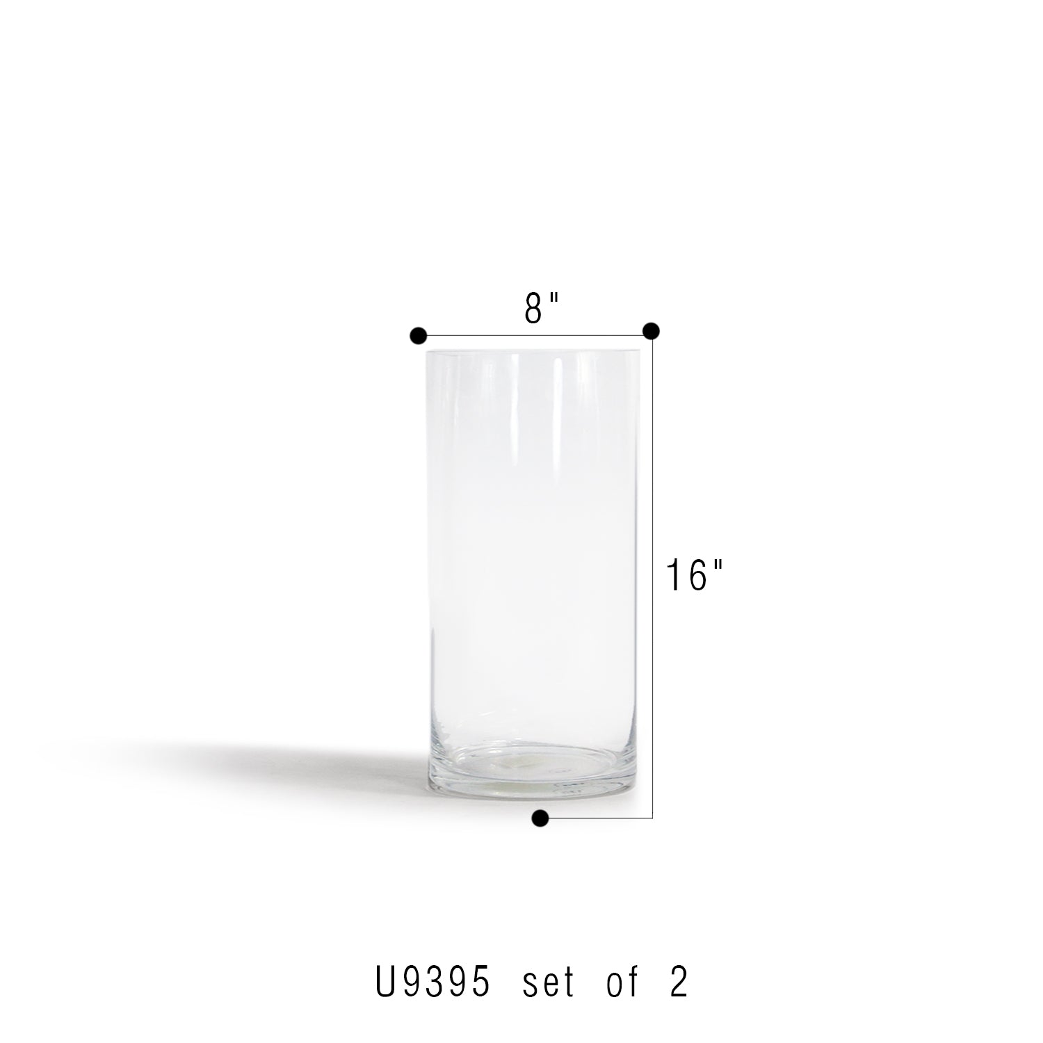 Galore Home Premium U9395 vaso vetro set 2 pezzi piccolo