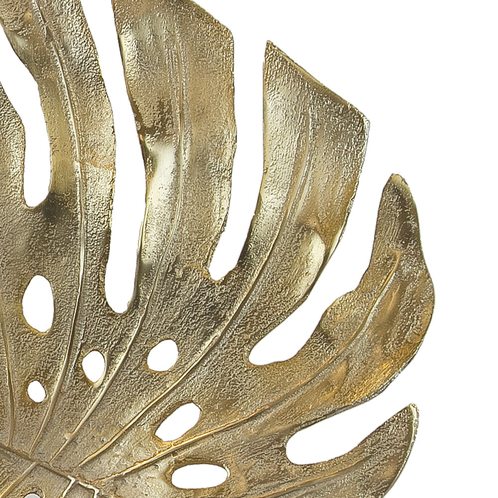Galore Home Monstera Scultura da Parete Metallo Oro Large