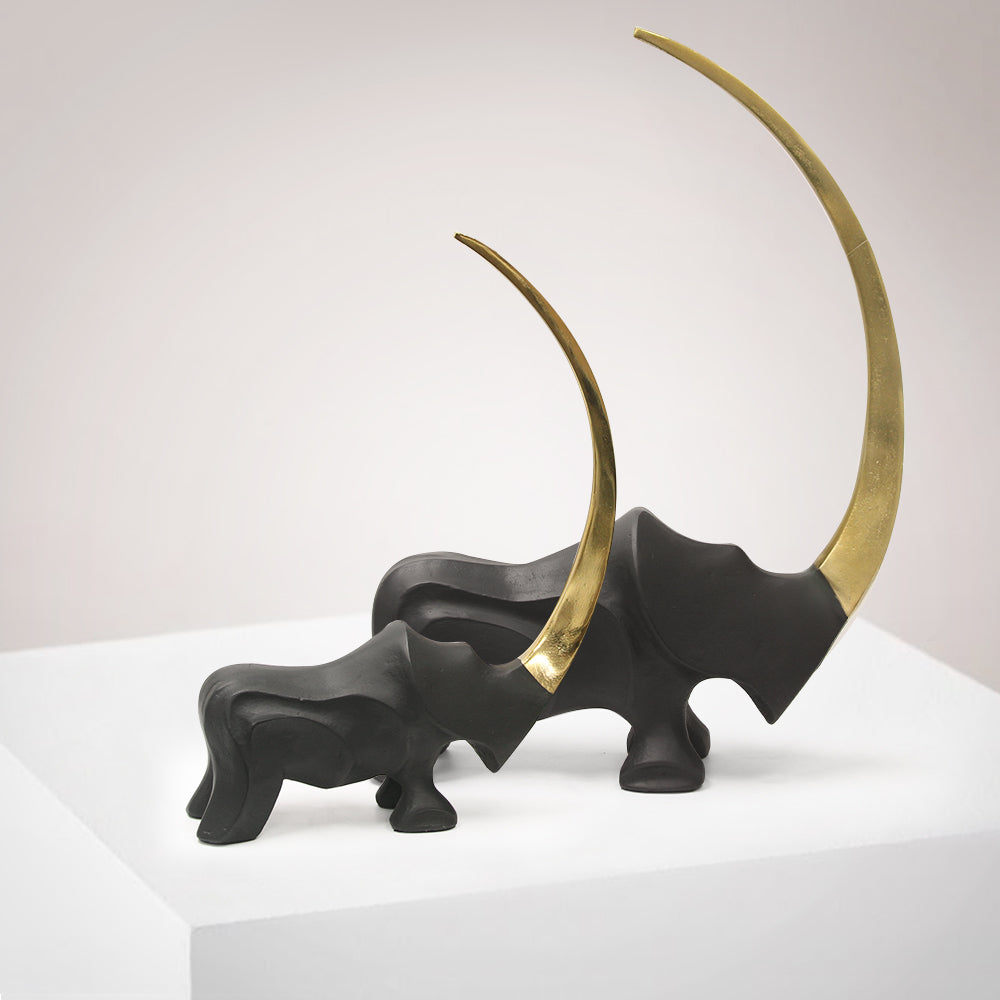 Galore Home Crescent Rhino Scultura Alluminio Large