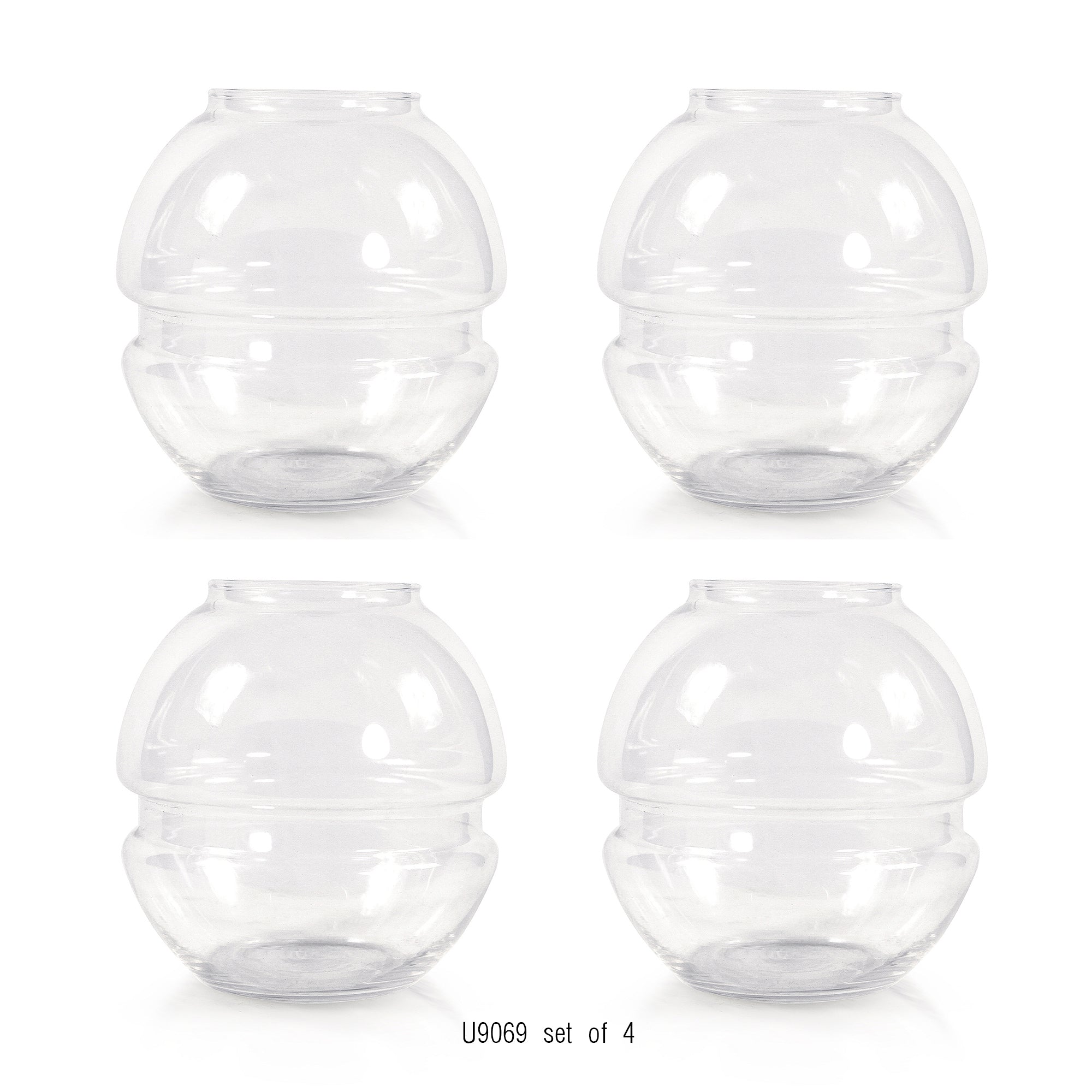 Galore Home Globe U9069 vasi vetro trasparente 4 pezzi