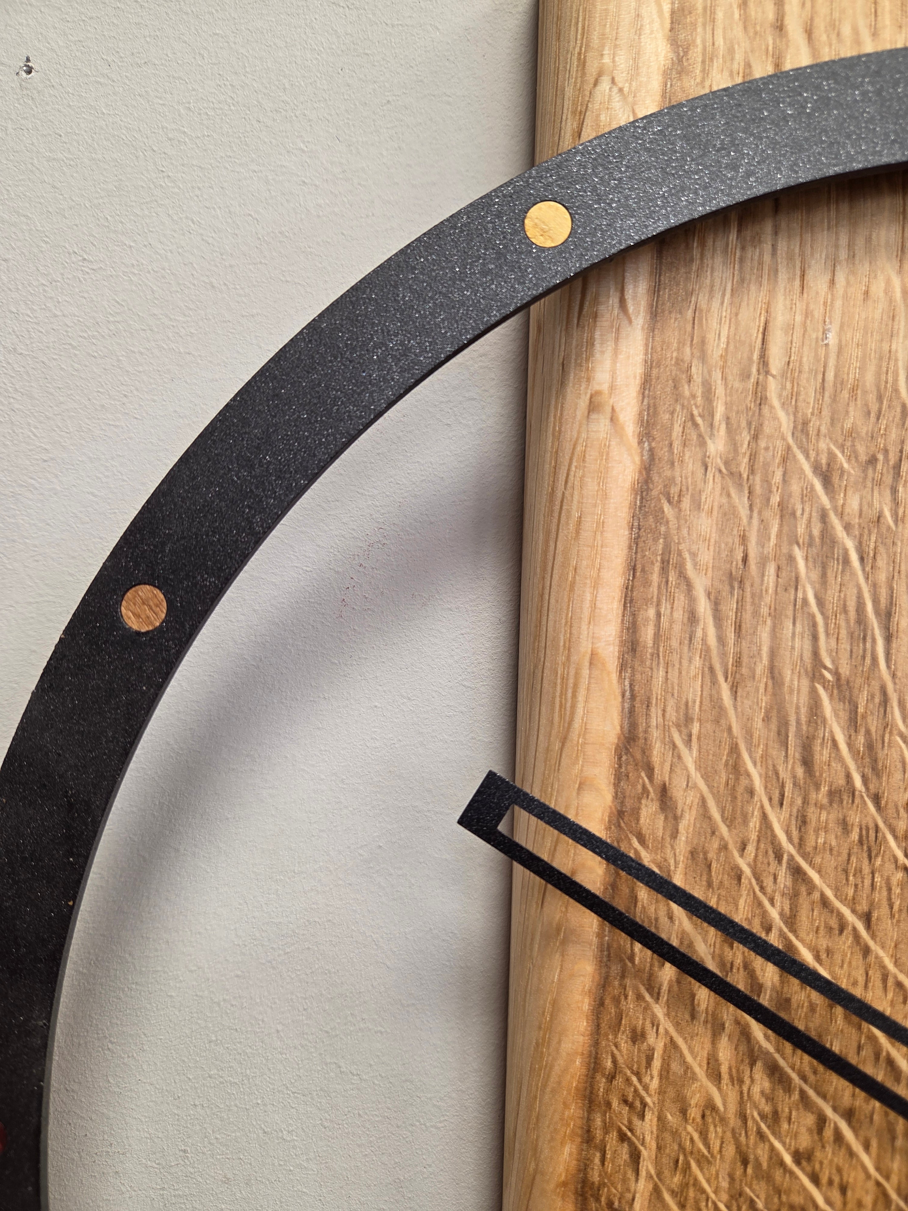 Il nido del picchio orologio muro rovere acciaio 60cm